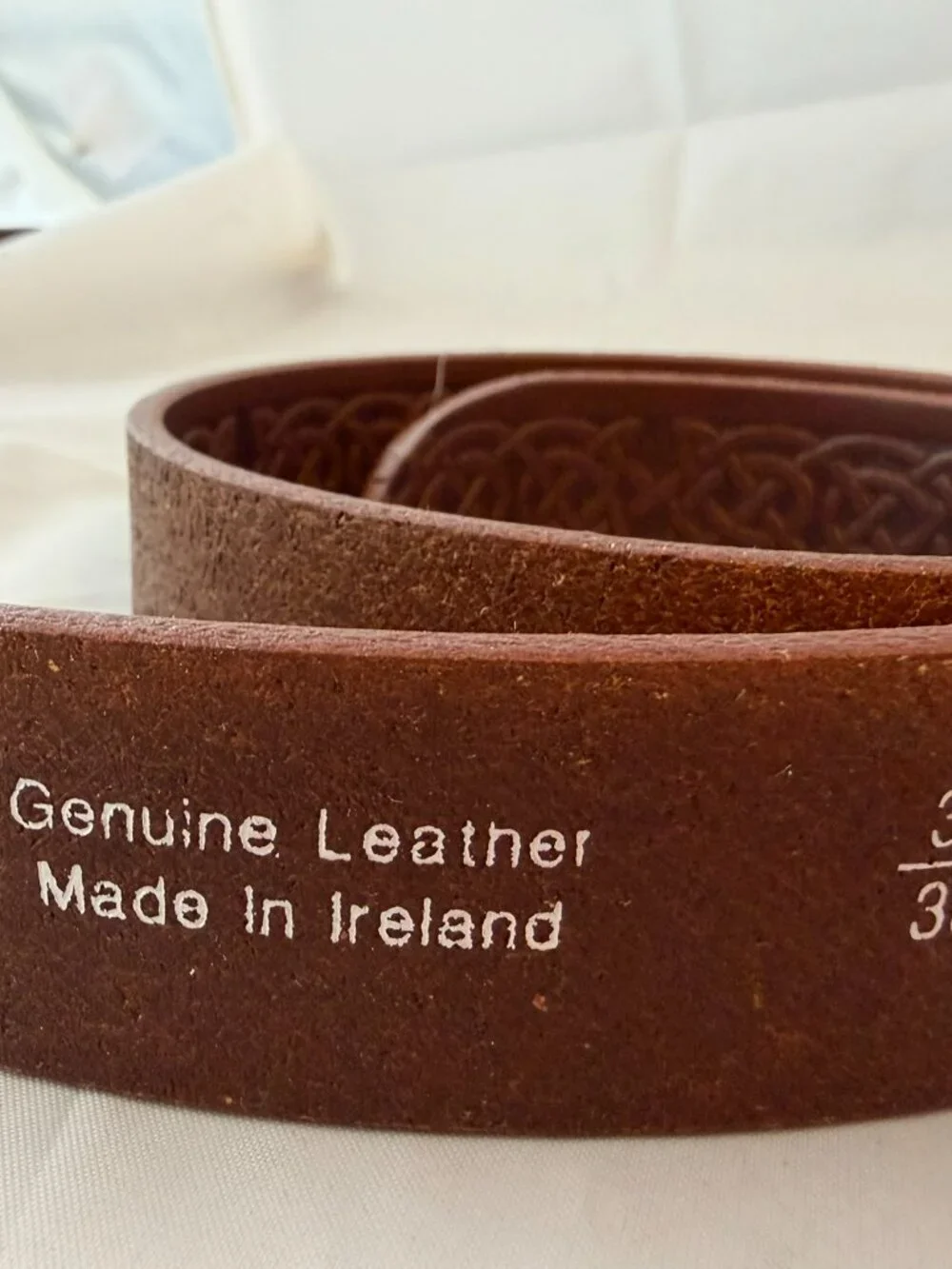 Lee River Owen Irish Celtic Brown Men's Leather Belt   NEW With Tags